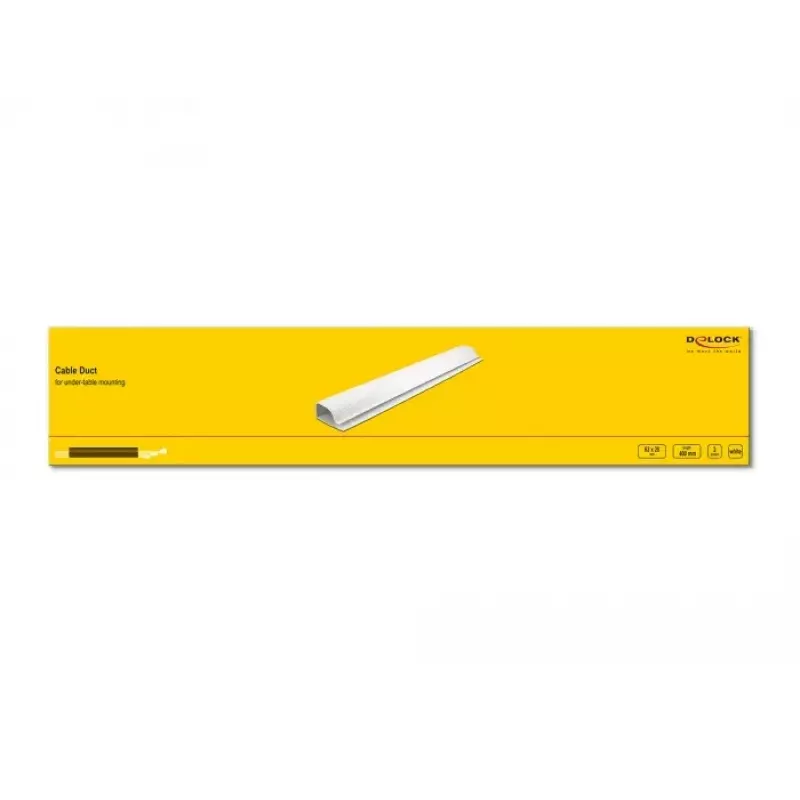 Kaabliriba DeLOCK 20885 lauaalune kinnitus 63 x 28 mm valge 2 tk