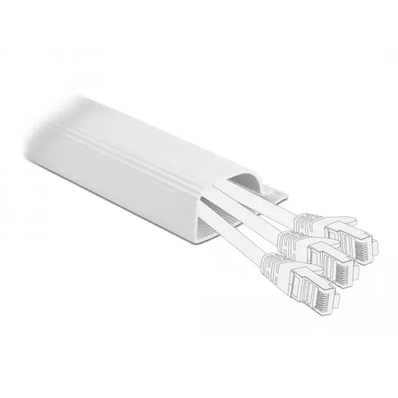 Kaabliriba DeLOCK 20885 lauaalune kinnitus 63 x 28 mm valge 2 tk