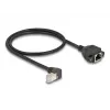 DeLOCK võrgupikenduskaabel S/FTP RJ45 90° nurgaga RJ45-le Cat.6A 0,5 m must