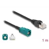 Koaksiaalkaabel DELOCK 90698 HSD Z pistikuga RJ-45 pistikutesse, 1 m, must/sinine