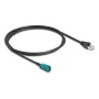 Koaksiaalkaabel DELOCK 90698 HSD Z pistikuga RJ-45 pistikutesse, 1 m, must/sinine