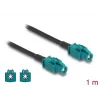 Koaksiaalkaabel DELOCK 90680 — 1 m, HSD Z to HSD Z, must/sinine