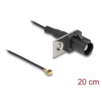 Koaksiaalkaabel DELOCK 90728 — FAKRA A kuni I-PEX MHF1, 0,2 m, 1,13 mm, must