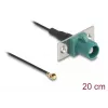 Koaksiaalkaabel DELOCK 90732 — FAKRA E I-PEX MHF1, 0,2 m, 1,13 mm, must/türkiissinine