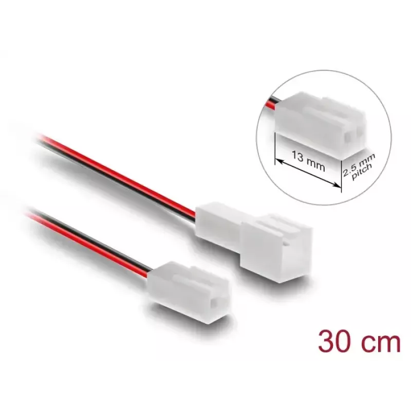 Arvuti jahutussüsteemi kaablipikendus DELOCK 90869 — PVC, 1,3 mm läbimõõt, must/punane/valge