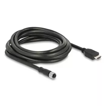 DELOCK M12 A-koodiga 17-kontaktiline (emale) HDMI-le (isane) kaabel 3 m