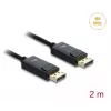 DELOCK koaksiaalne DisplayPort-kaabel 16K 60 Hz 80 Gbps, DisplayPort-DisplayPort, 2 m, must, punutud kate
