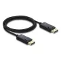 DELOCK koaksiaalne DisplayPort-kaabel 16K 60 Hz 80 Gbps, DisplayPort-DisplayPort, 2 m, must, punutud kate