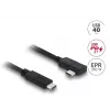 DELOCK Koaksiaalne USB4 Gen 3x2 kaabel USB-C – USB-C 40 Gbps PD 3.1 240 W vasak-/paremnurkne 1 m