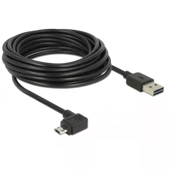 USB 2.0 kaabel DELOCK Type-A to Micro-USB B nurga all vasak/parem, 5 m, must