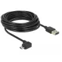 USB 2.0 kaabel DELOCK Type-A to Micro-USB B nurga all vasak/parem, 5 m, must