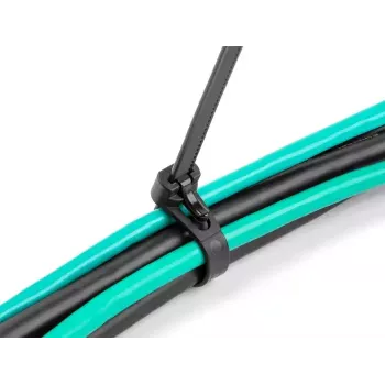 Takjakinnitusega kaabliside DeLOCK 19064 korduvkasutatav kuumuskindel P 150 x L 7,5 mm must 100 tk