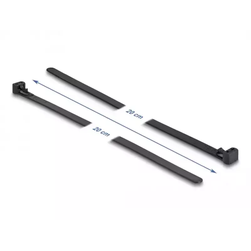 Takjakinnitusega kaabliside DeLOCK 19064 korduvkasutatav kuumuskindel P 150 x L 7,5 mm must 100 tk