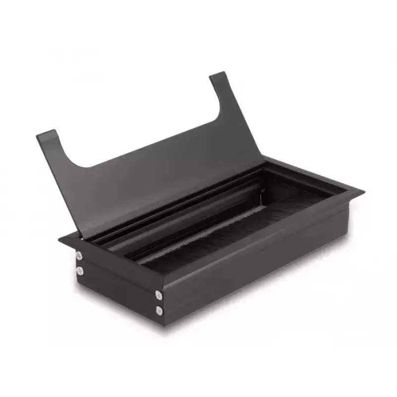 Kaabliläbiviik DELOCK 66856 lauale, must, 80×160×28 mm, 1 tk