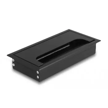 Kaabliläbiviik DELOCK 66856 lauale, must, 80×160×28 mm, 1 tk
