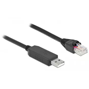 Jadasiini ühenduskaabel DeLOCK 64159 USB Type-A RS-232 RJ45 0,5 m Must