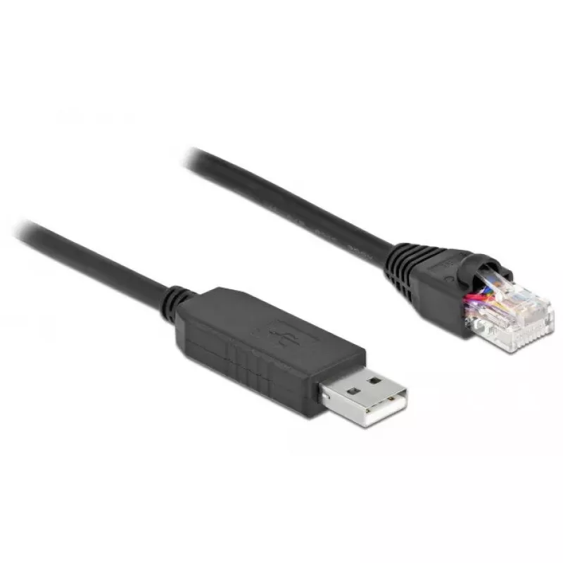 Jadasiini ühenduskaabel DeLOCK 64159 USB Type-A RS-232 RJ45 0,5 m Must