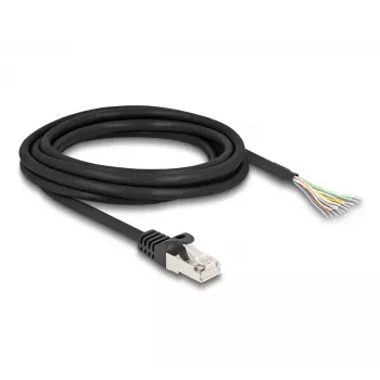DeLOCK-kaabel RJ50 isane avatud juhtmeotstega S/FTP 3 m must