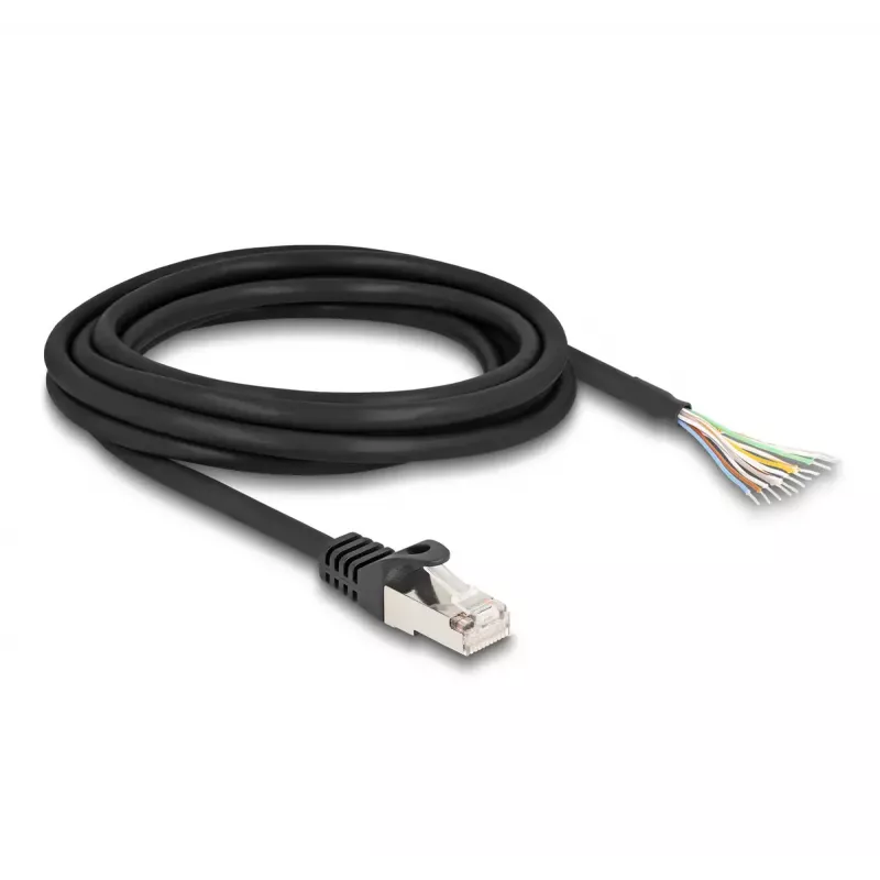 DeLOCK-kaabel RJ50 isane avatud juhtmeotstega S/FTP 3 m must