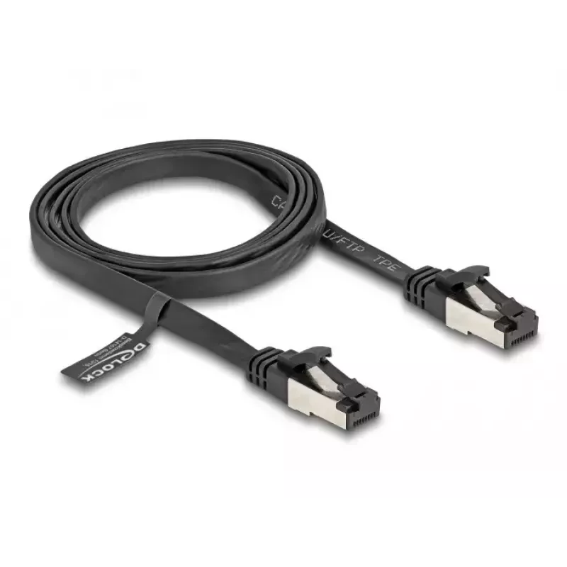DeLOCK RJ45 lame patch-kaabel pistikust pistikusse Cat.8.1 1 m must
