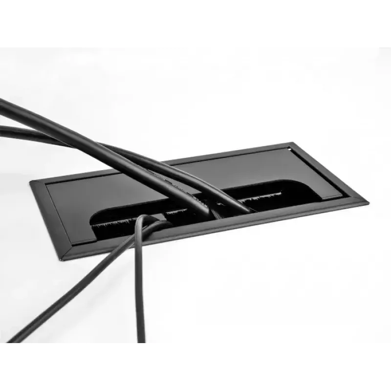 Kaabliläbiviik DELOCK 66858 lauale, must, 80×300×28 mm