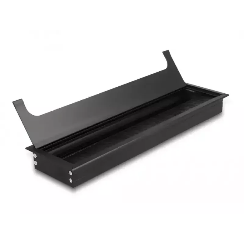 Kaabliläbiviik DELOCK 66858 lauale, must, 80×300×28 mm