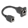 DeLOCK D-tüüpi RJ45 kaabel pistikupesa-pistikupesa Cat.5e must 20 cm
