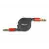 Helikaabel DeLOCK 85369 0,9 m 3,5 mm isane-isane must punane kullatud kontaktidega