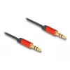 Helikaabel DeLOCK 85369 0,9 m 3,5 mm isane-isane must punane kullatud kontaktidega