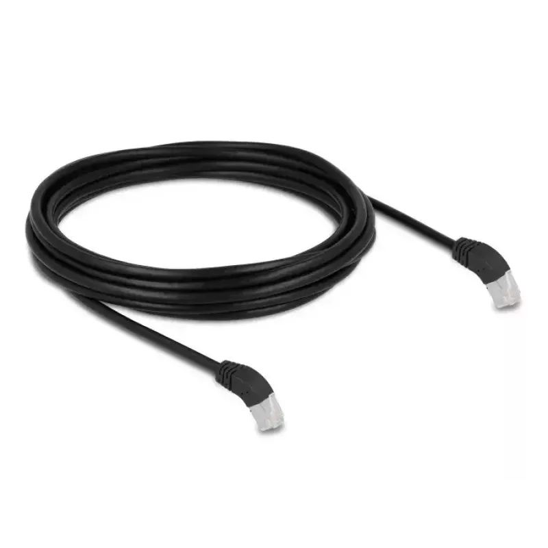 DELOCK RJ45 võrgukaabel Cat.6A S/FTP 45° allapoole nurga all 5 m must