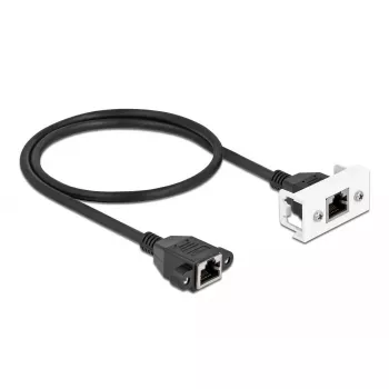DeLOCK võrgupikenduskaabel Cat.6A 50 cm S/FTP RJ45 must