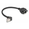 DeLOCK võrgupikenduskaabel S/FTP RJ45 90° nurga all RJ45-le Cat.6A 0,25 m must