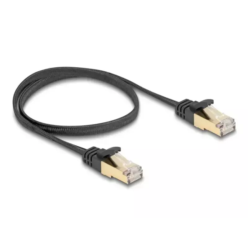 DeLOCK RJ45 lame võrgukaabel 0,5 m Cat.6A must
