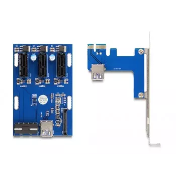 DeLOCK tõusukaart PCI Express x1 kuni 3 x PCIe x1 50 cm USB-kaabel
