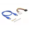 DeLOCK tõusukaart PCI Express x1 kuni 3 x PCIe x1 50 cm USB-kaabel
