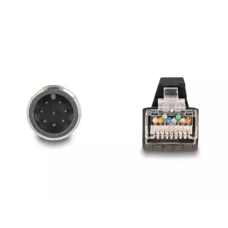Võrgukaabel DeLOCK M12-kaabel A-kodeeritud 8-kontaktiline isane RJ45-isasele PUR (TPU) 2 m