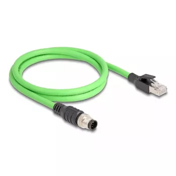 Võrgukaabel DeLOCK M12-kaabel A-kodeeritud 8-kontaktiline isane RJ45-isasele PUR (TPU) 2 m
