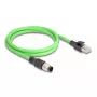 Võrgukaabel DeLOCK M12-kaabel A-kodeeritud 8-kontaktiline isane RJ45-isasele PUR (TPU) 2 m