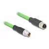 Võrgukaabel DeLOCK M12 kaabel X-kodeeritud 8 kontaktiga isane emasele PUR (TPU) 1 m