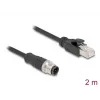 Võrgukaabel DeLOCK M12 kaabel D-koodiga 4 kontakti isane RJ45 isasele Cat5e 2 m Must