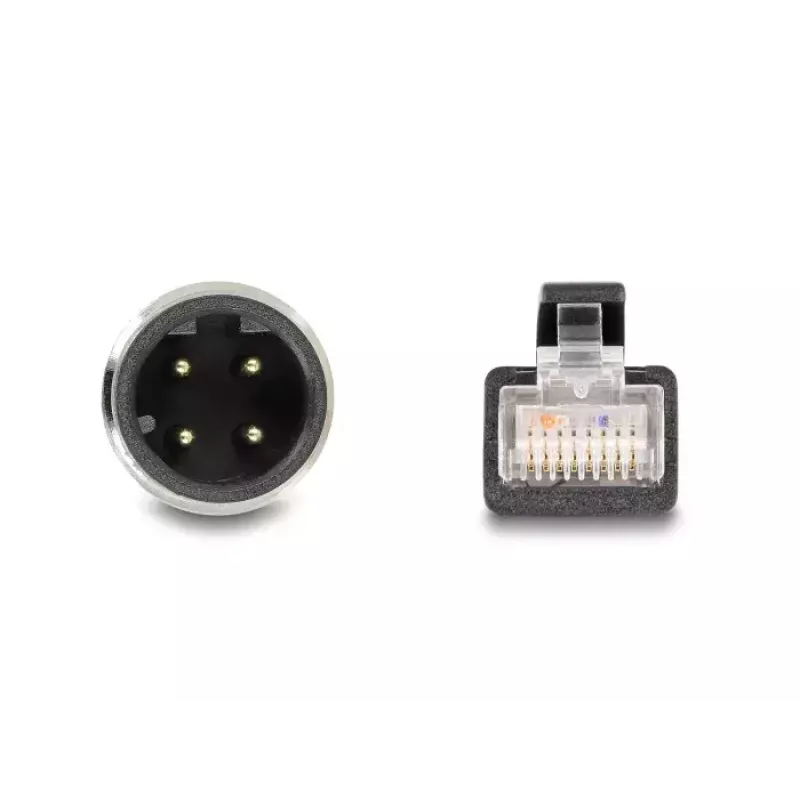 Võrgukaabel DeLOCK M12 kaabel D-koodiga 4 kontakti isane RJ45 isasele Cat5e 2 m Must