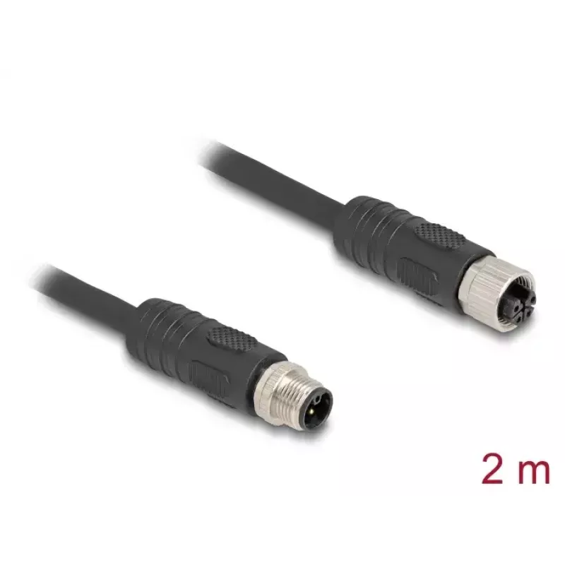 DeLOCK 80520 anduri/täituri kaabel 2 m RST M12 Must
