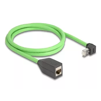 DeLOCK võrgukaabel RJ45 Cat.6A ülespoole suunatud nurga all pistik-pessa 1m roheline