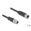 Võrgukaabel DeLOCK M12 Kaabel X-koodiga 8 kontaktiga isane emane Cat5e 1m Must