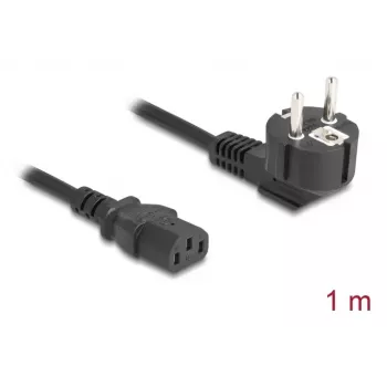 DELOCK toitejuhe, CEE 7/7 90° nurga all, IEC C13-le, 1 m, 3×0,75 mm², H05VV-F, 250 V