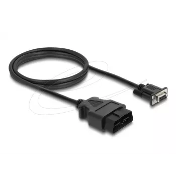 DELOCK adapterkaabel OBD‑2 isane DB‑9 emasele, Cat5e, must, 1,15 m