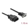 DELOCK adapterkaabel OBD‑2 isane DB‑9 emasele, Cat5e, must, 1,15 m