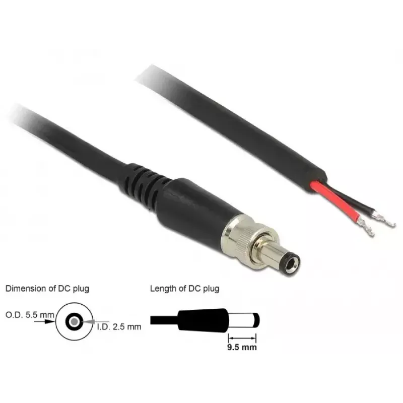 Toitekaabel DeLOCK 89908 Must 0,95 m
