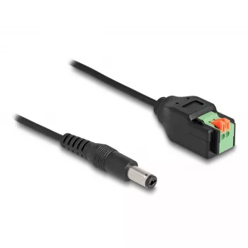 DeLOCK DC-kaabel 2,1 x 5,5 mm isane kuni 2-kontaktilise klemmiploki adapter 15 cm