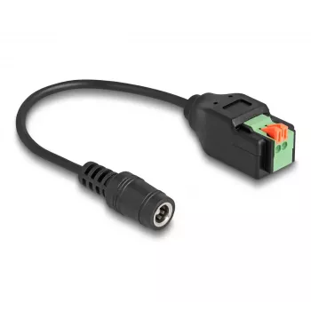 DeLOCK DC 2,1 x 5,5 mm pistikupesa 2-kontaktilise klemmiploki adapter 15 cm
